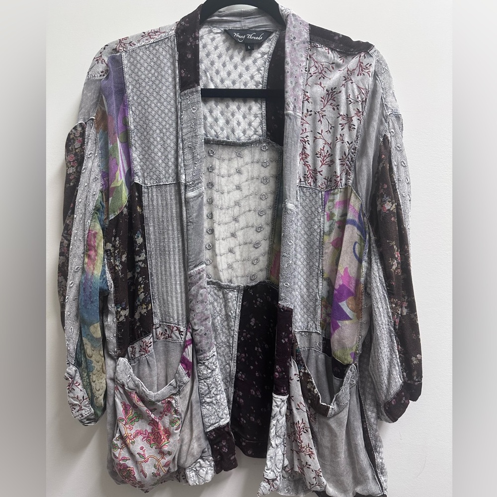 Young Threads Patchwork Boho Kimono Cardigan - Sl… - image 4